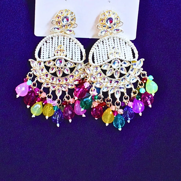 Pink,Red ,Multi-color Chandbali Earrings FS331E