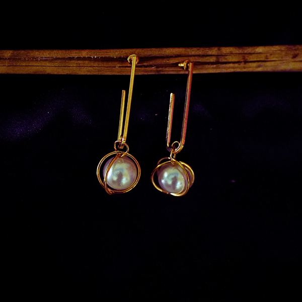 Cute Korean Earrings with Pearl hangings FS342E