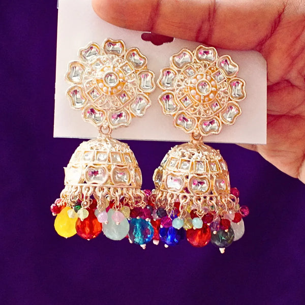 Yellow, Maroon, Peacock green, Blue,Light Green, multicolor, Pink, Red Jhumkas  FS333E