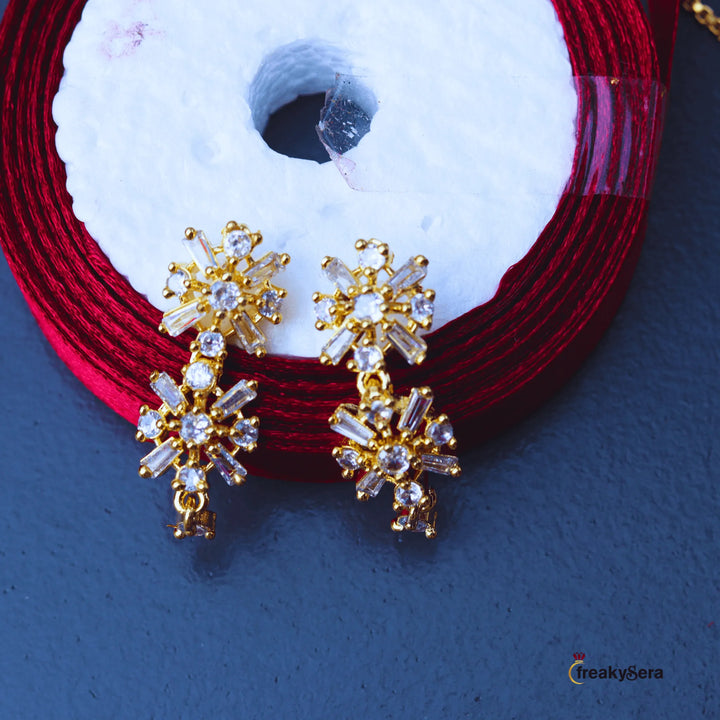 American Diamond Golden Necklace Style FS101G - freakysera