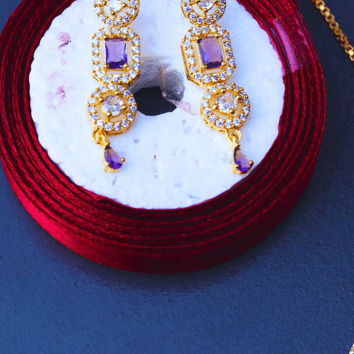 American Diamond Violet Necklace and Earrings FS102V - freakysera