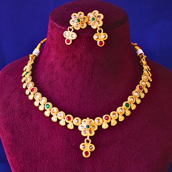 Antique Kundan Necklace Set - Multi color and White FS262N - freakysera
