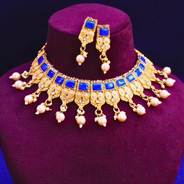 Blue , Green , Dark Pink, Maroon ,Ruby Red Stone Round Necklace FS247N - freakysera