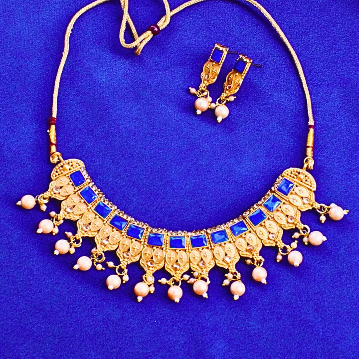 Blue , Green , Dark Pink, Maroon ,Ruby Red Stone Round Necklace FS247N - freakysera