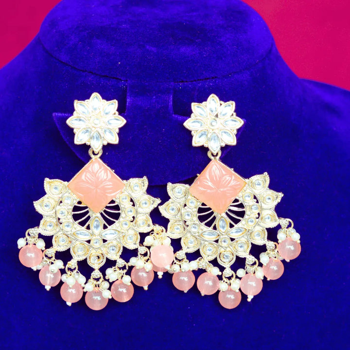 Chandbali earrings pink, blue, violet, black, peach FS328E - freakysera