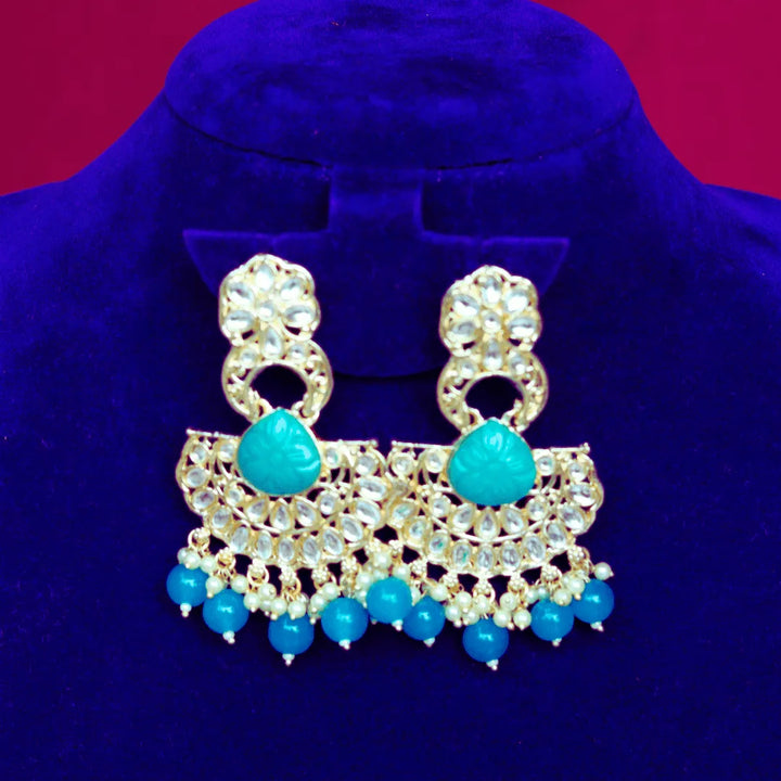 Chandbali earrings pink, blue, violet, black, peach FS328E - freakysera