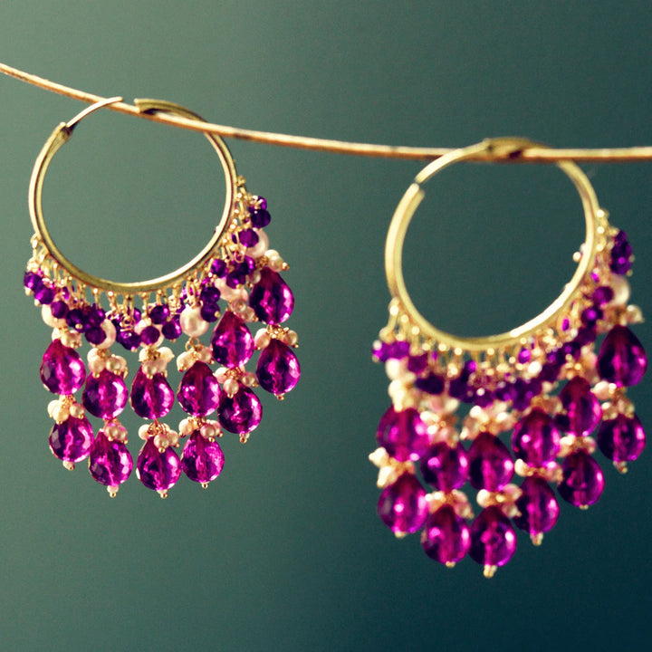 Chandbali in Violet,Blue ,Red and Pink color FS185E - freakysera