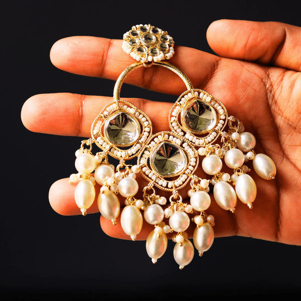 Chandbalis Off white Earrings FS203E - freakysera