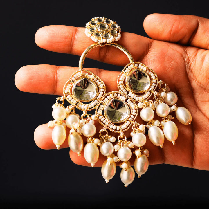 Chandbalis Off white Earrings FS203E - freakysera