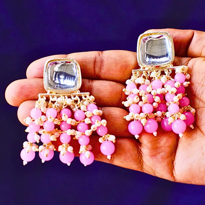 Drop Earrings in Red ,Blue, Marron Pink Shades FS335E - freakysera