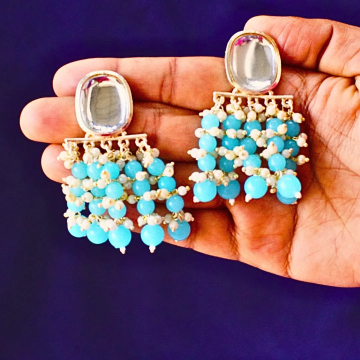 Drop Earrings in Red ,Blue, Marron Pink Shades FS335E - freakysera