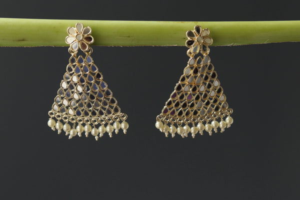 Drop earrings with mirror work FS187EDP - freakysera