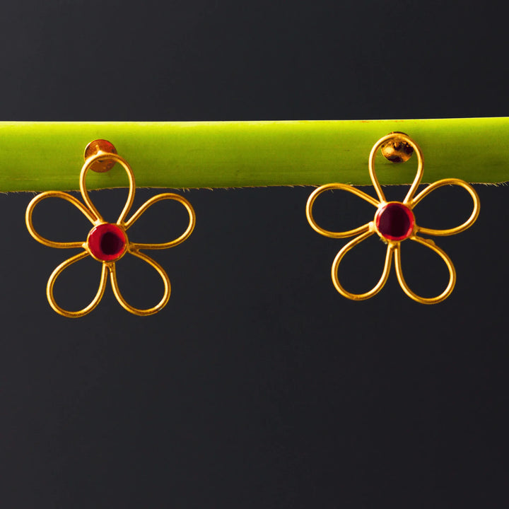 Flower Shaped Studs Earrings FS197E - freakysera
