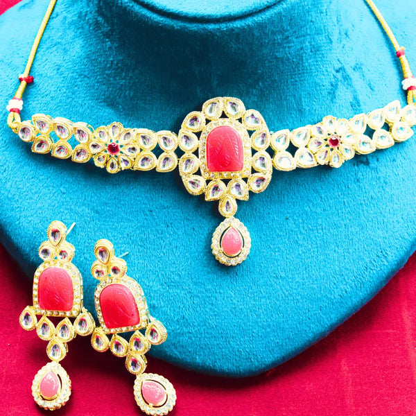 Gold platted Kundan choker set FS226N - freakysera