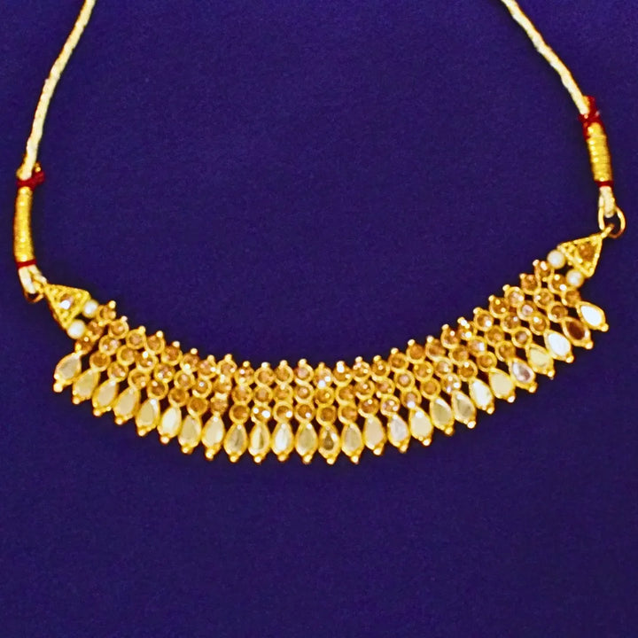 Gold platted traditional short necklace & earrings FS234N - freakysera