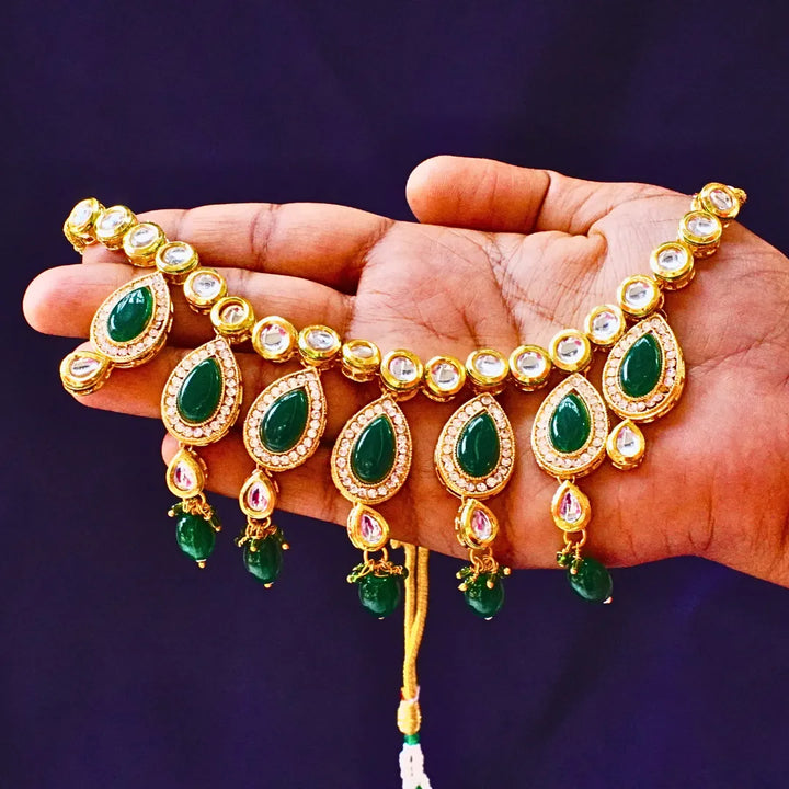 Green Kundan Necklace FS261N - freakysera
