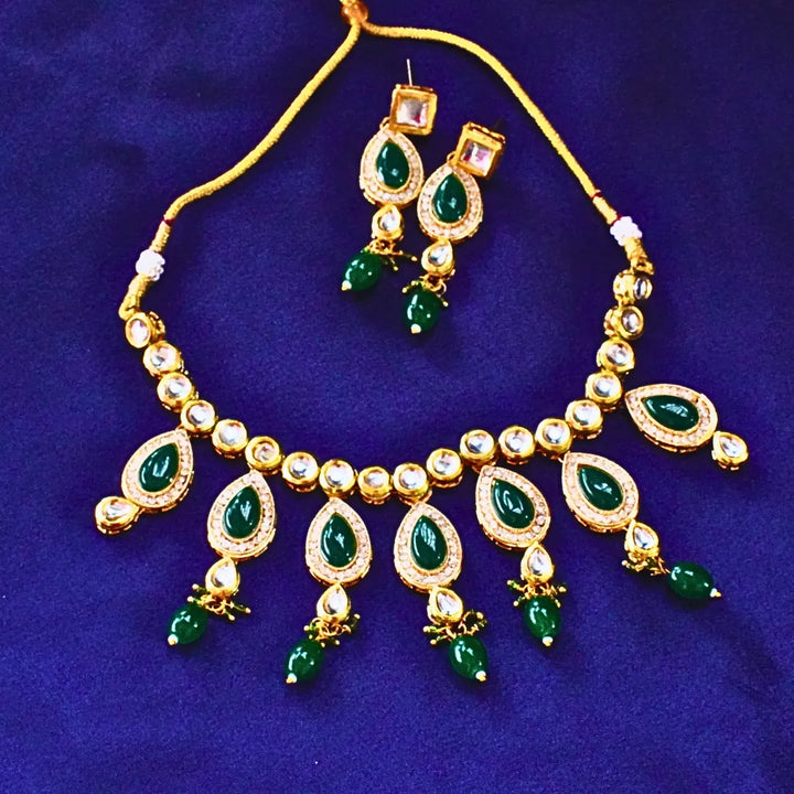 Green Kundan Necklace FS261N - freakysera
