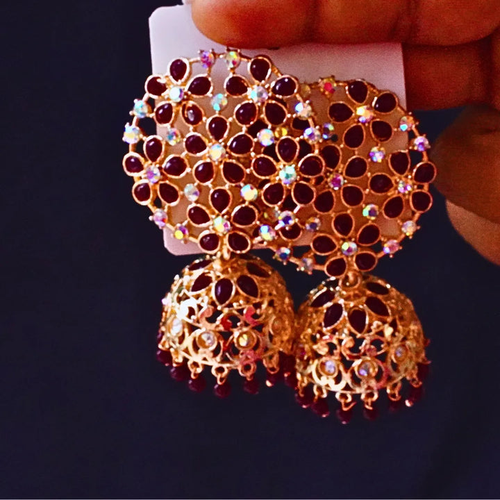 Green , Red , Marron, Pink Jhumkas FS332E - freakysera