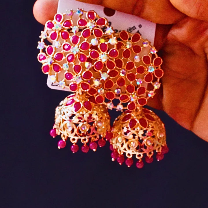 Green , Red , Marron, Pink Jhumkas FS332E - freakysera