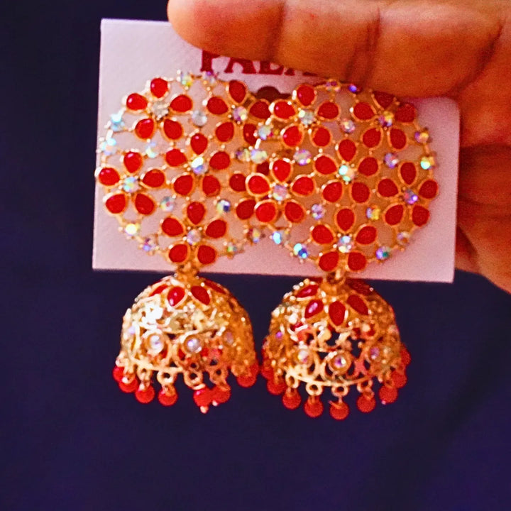 Green , Red , Marron, Pink Jhumkas FS332E - freakysera