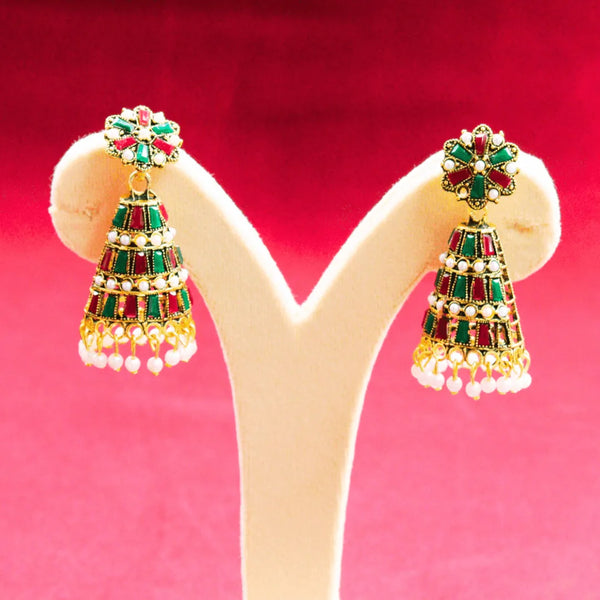 Green Small Jhumkas FS311E - freakysera