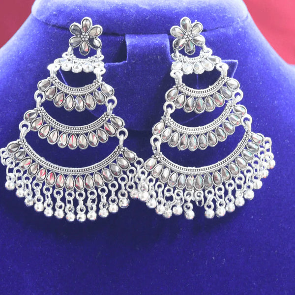 Handcrafted Silver Chandbali Earrings FS314E - freakysera