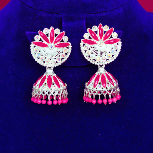 Jhumka earrings small Red, Rose, Maroon, Black, White FS320E - freakysera