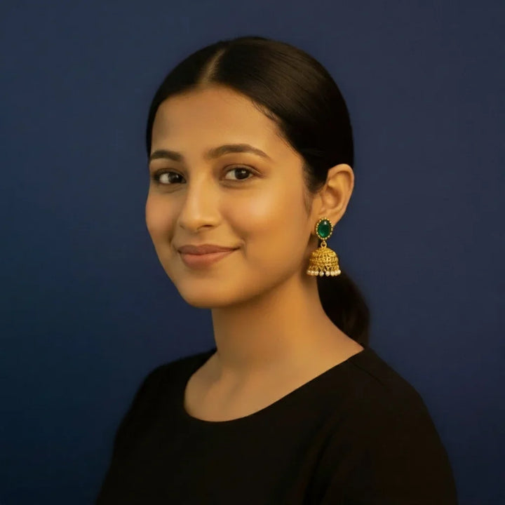 Jimikki Kammal with Green or Red Stone Stud FS348E - freakysera