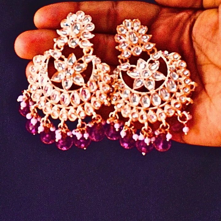 Kundan Necklace Set with Pink Beads FS254N - freakysera