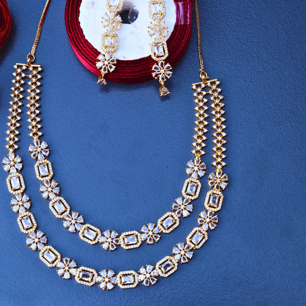 Layered AD Necklace with Earrings Style FS100 - freakysera