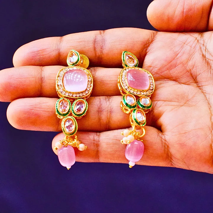Light Peach Kundan Necklace FS258N - freakysera