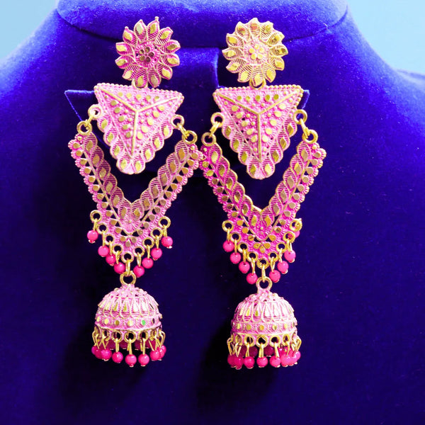 Long Jhumka Earrings | Maroon, Red, White ,Green, Grey, Pink FS306E - freakysera