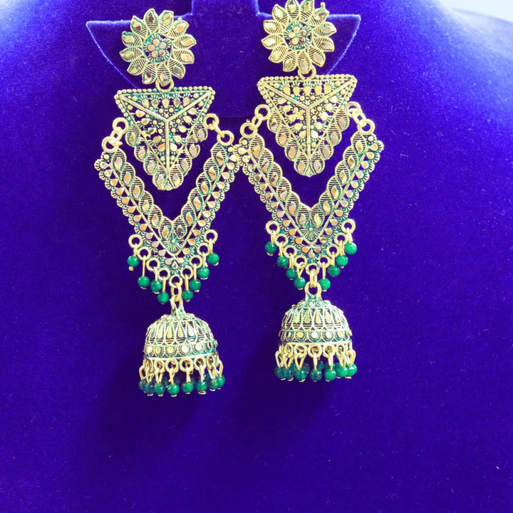 Long Jhumka Earrings | Maroon, Red, White ,Green, Grey, Pink FS306E - freakysera
