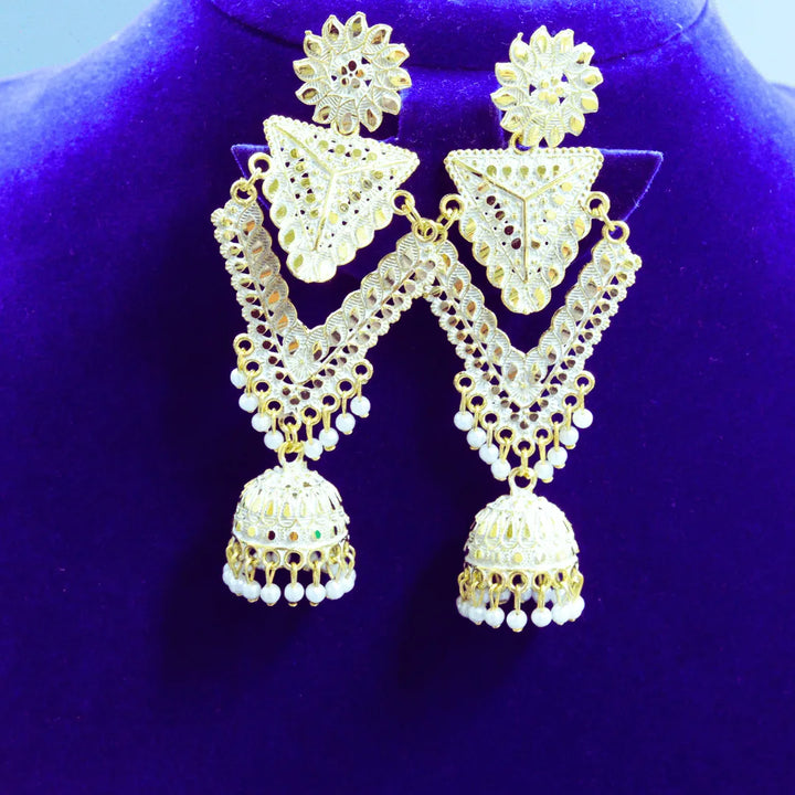 Long Jhumka Earrings | Maroon, Red, White ,Green, Grey, Pink FS306E - freakysera