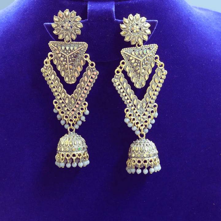 Long Jhumka Earrings | Maroon, Red, White ,Green, Grey, Pink FS306E - freakysera