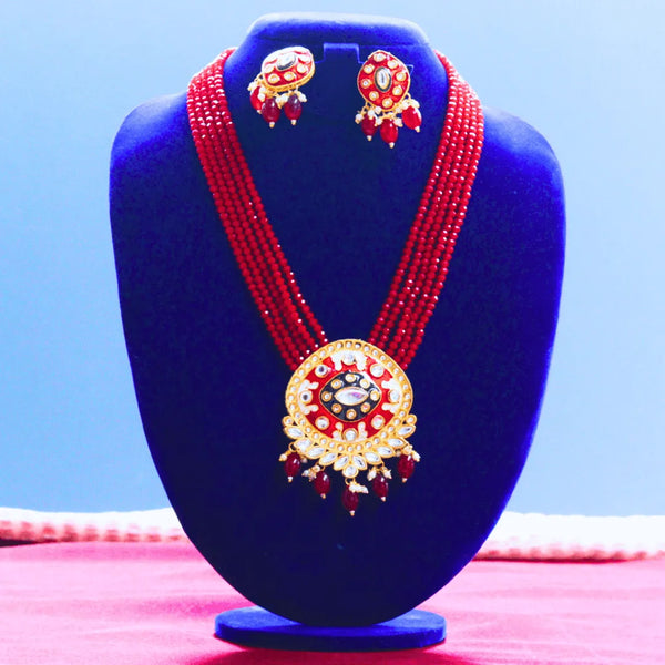 Long pearl necklace & Earrings FS225N - freakysera