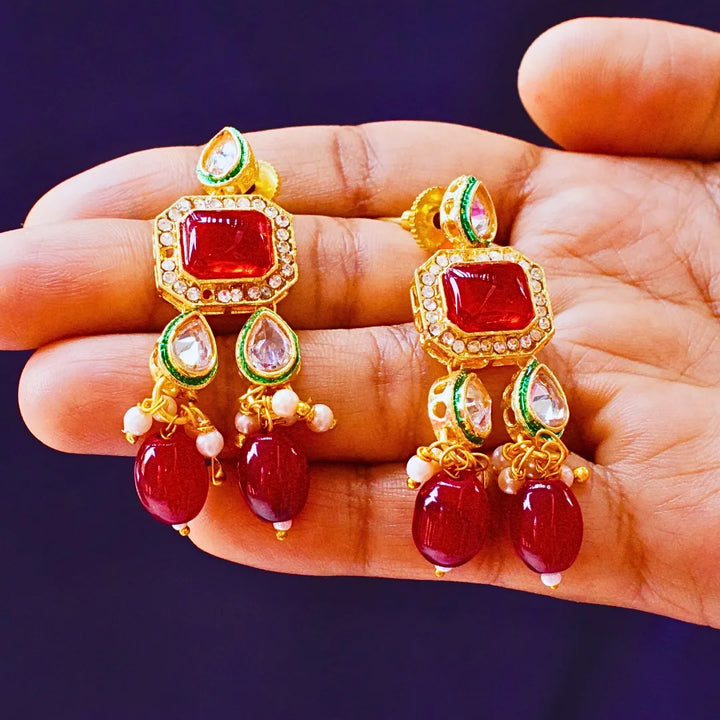 Maroon Kundan Necklace FS257N - freakysera