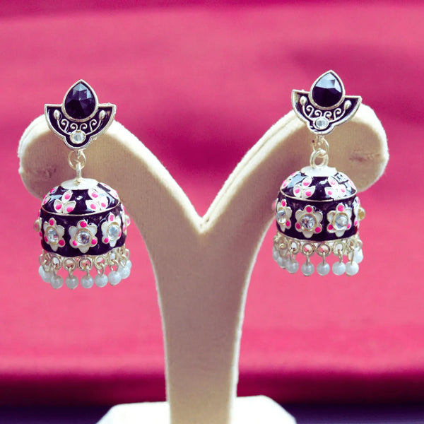 Mini Jhumka Earrings in Green,Orange,Red,Blue,Black,Yellow colors FS310E - freakysera