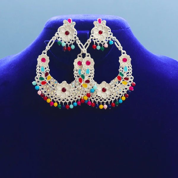 Multi color silver chandbalis earrings FS301E - freakysera