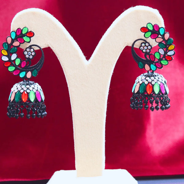 Multi Color Small Jhumka Earrings FS309E - freakysera