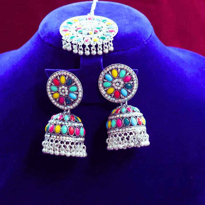 Multicolor Oxidised Jhumkas FS315E - freakysera