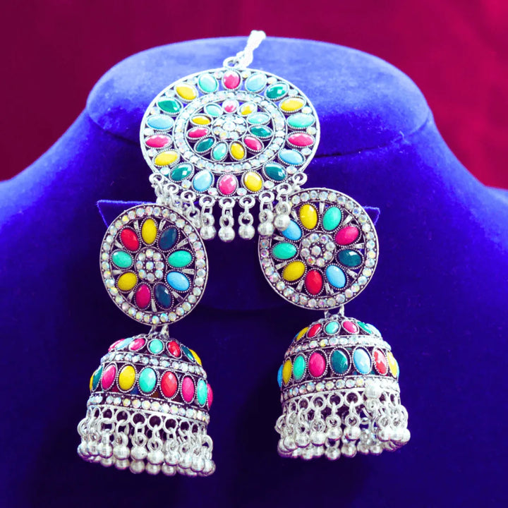 Multicolor Oxidised Jhumkas FS315E - freakysera