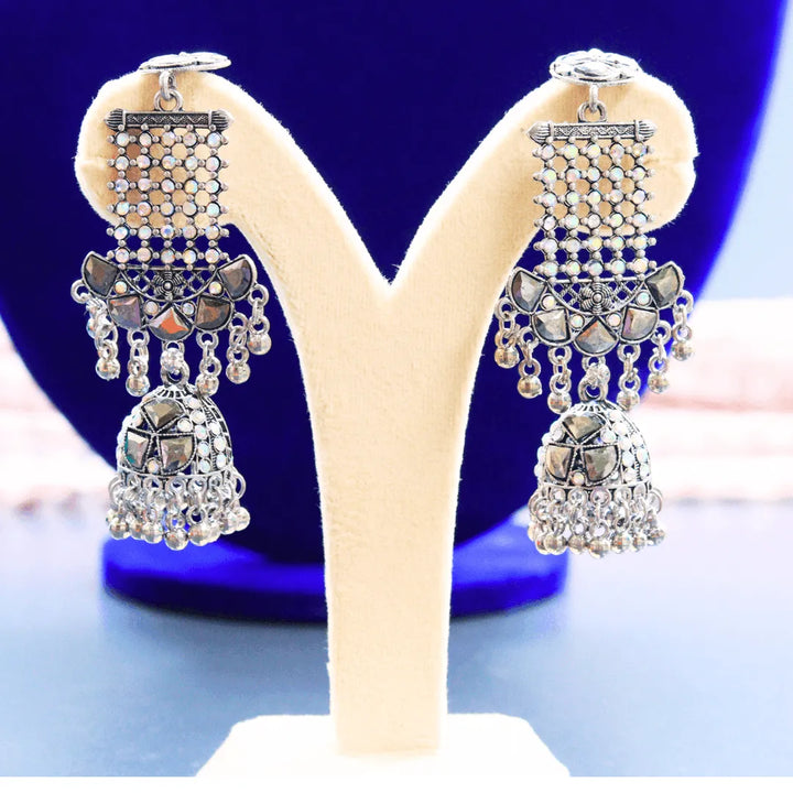 Oxidised Drops Jhumka Earrings FS305E - freakysera