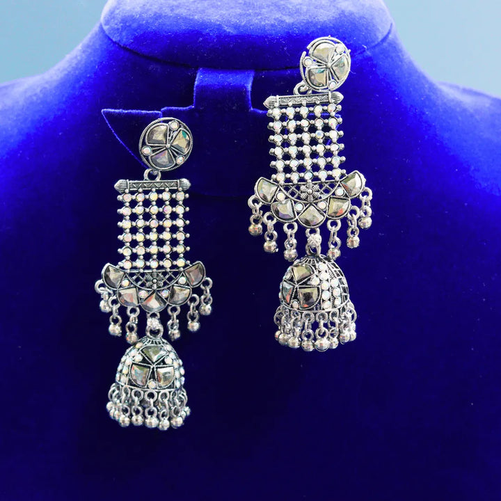 Oxidised Drops Jhumka Earrings FS305E - freakysera