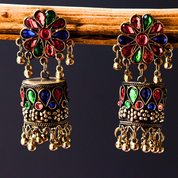 Oxidized Brass Jhumkas FS204E - freakysera