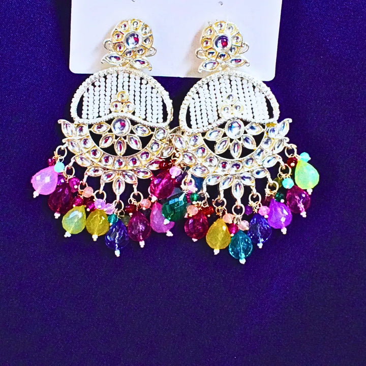Pink,Red ,Multi-color Chandbali Earrings FS331E - freakysera