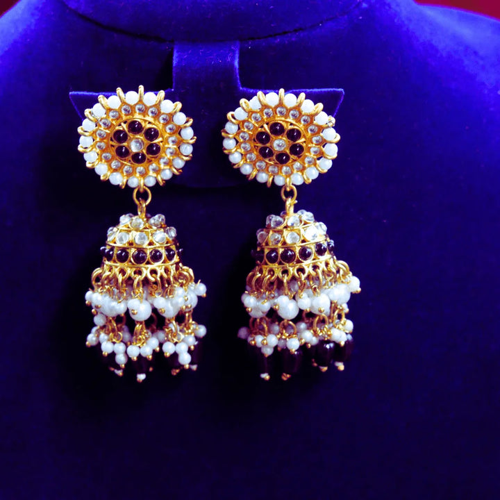 Premium jhumkas in black, blue, red, peach, green, pink colors FS316E - freakysera