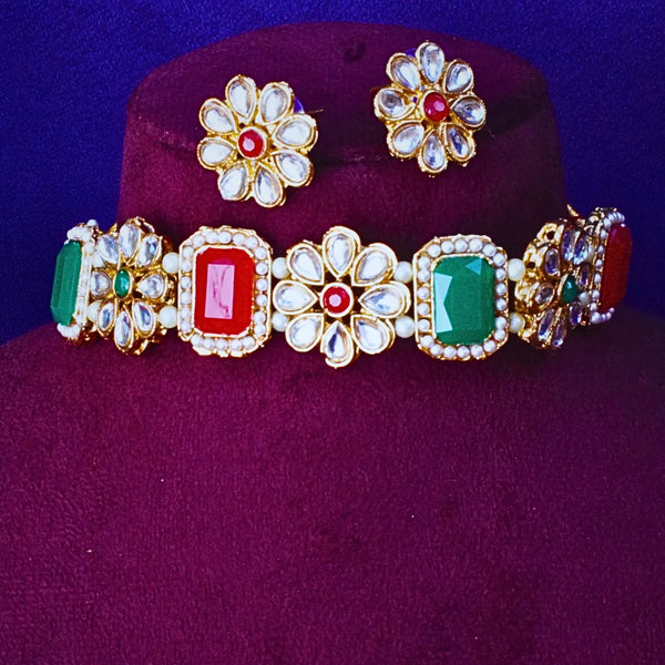 Red and Green Choker Necklace FS238N - freakysera