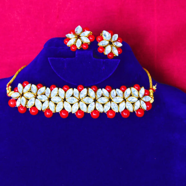 Flower Shaped Choker Necklace FS228N