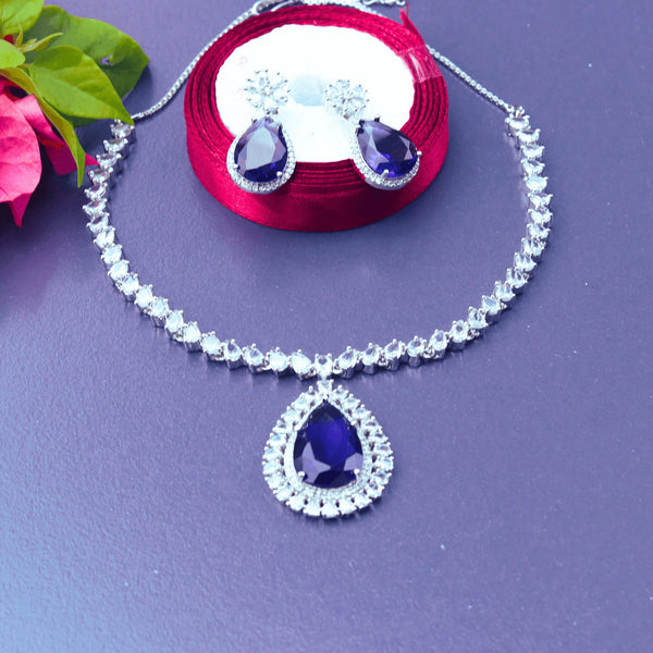 Simple AD necklace with Blue Pendant Style FS105B - freakysera